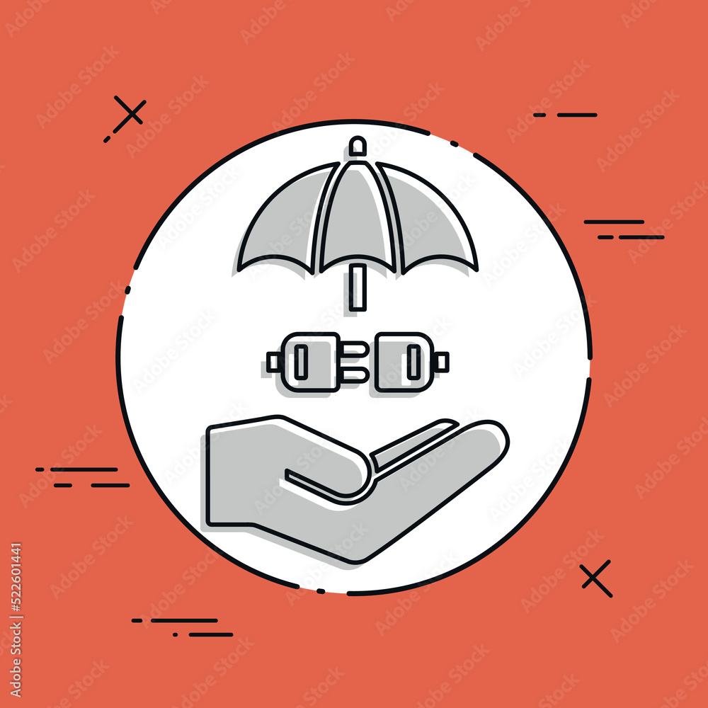 Poster protected connection - minimal vector icon