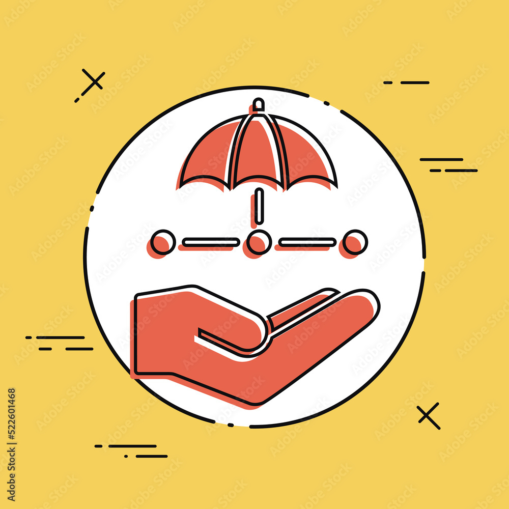 Poster network security system - minimal vector icon