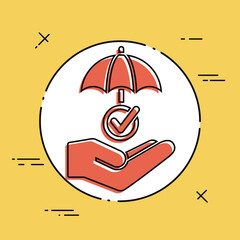 Security system checked - Minimal vector icon