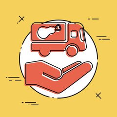 Food delivery service - Vector flat icon