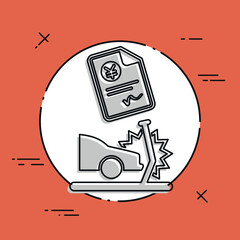 Car insurance payment - Yen - Vector web icon
