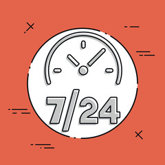 Always available services  - Vector web icon