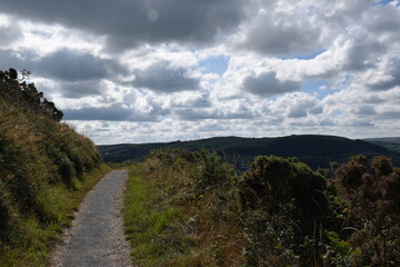 the walk along the path at Pen Dinas in ceredigion