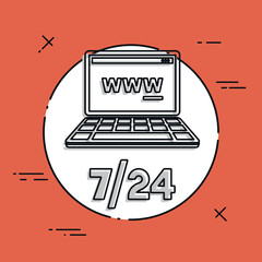 7/24 web services - Vector web icon