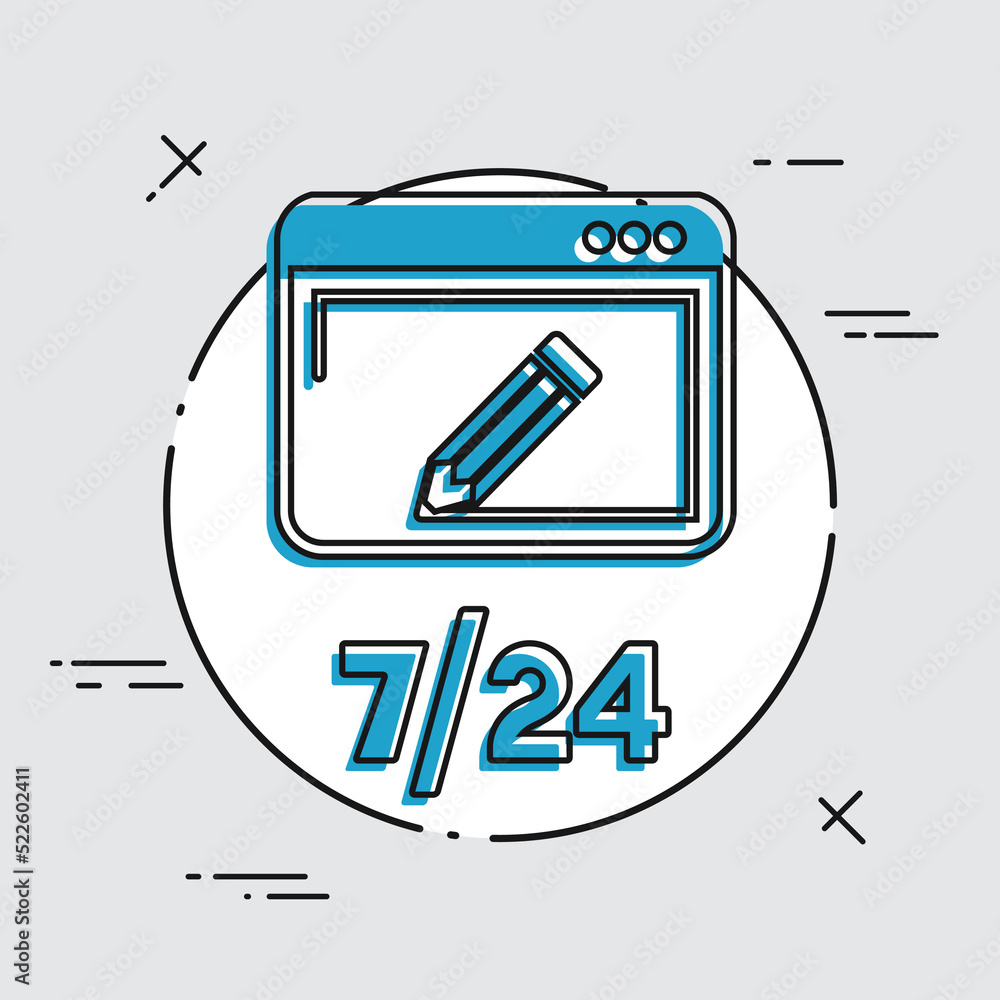 Poster customized web services 7/24 - vector web icon