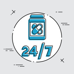 Steady medical services 24/7 - Vector web icon