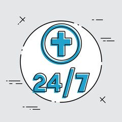 Obraz premium Religious services 24/7 - Vector web icon