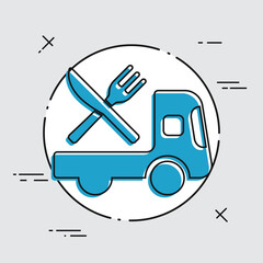 Online food services - Vector web icon