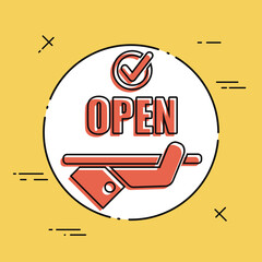 Full time open - Shop services 7/24 - Vector web icon