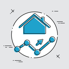 Financial housing market - Vector web icon