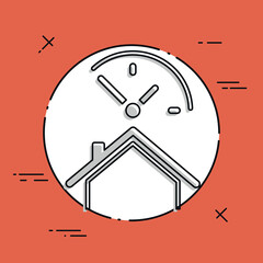 Last minute promo - House and hotel - Vector web icon