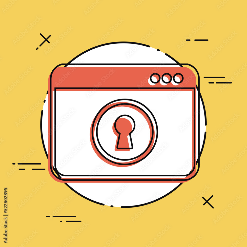 Poster protected access - vector web icon