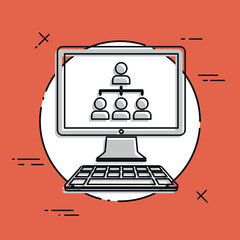 Digital network - Vector web icon