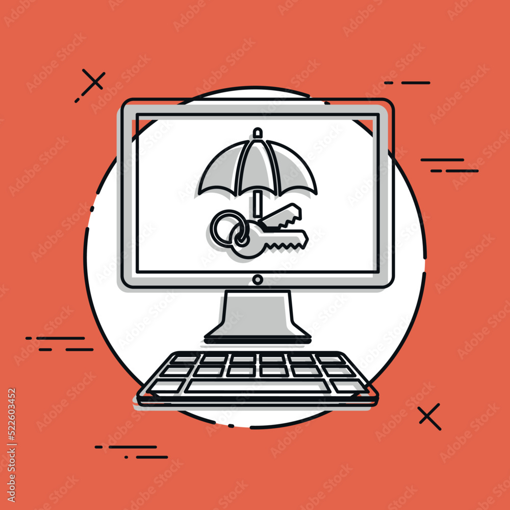 Poster protected access - vector web icon