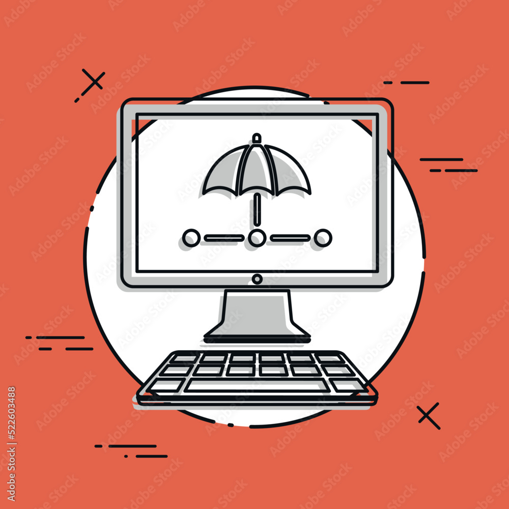Poster network security - vector web icon