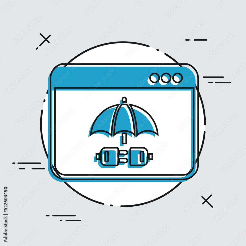 Poster protected pc connection - vector web icon