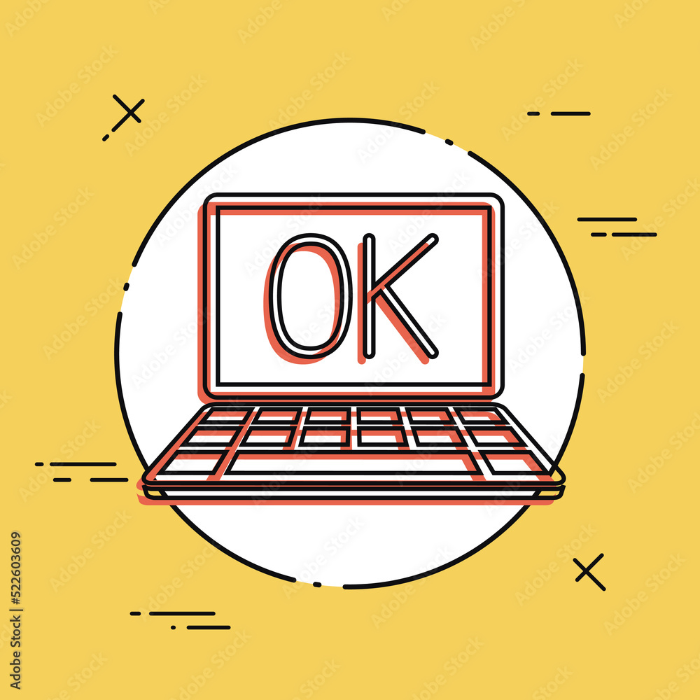 Poster checkbox computer decision - minimal vector icon