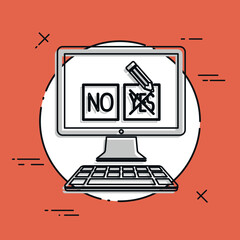 Check web option - Approve or decline - Vector flat icon