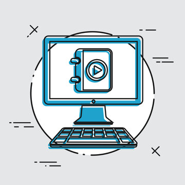 Playlist application - Vector flat icon