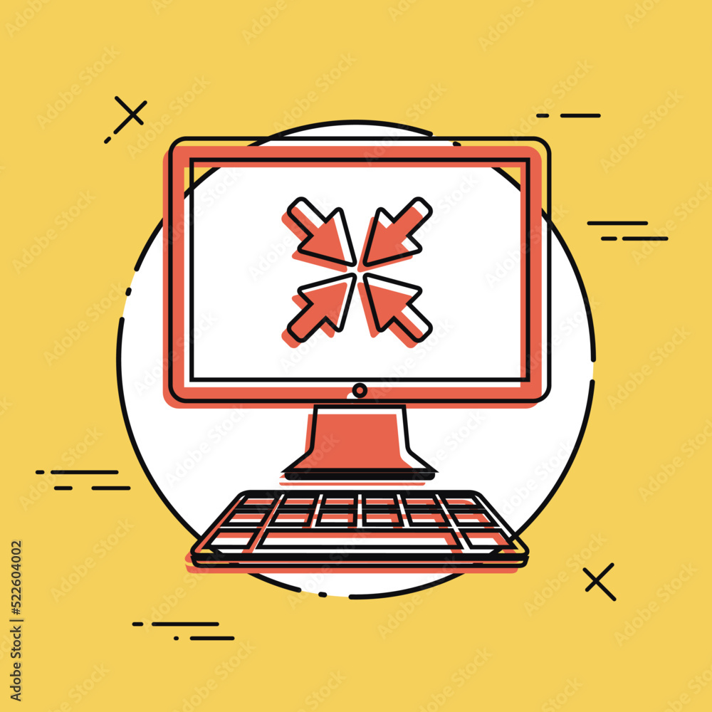 Poster resize button - vector flat icon