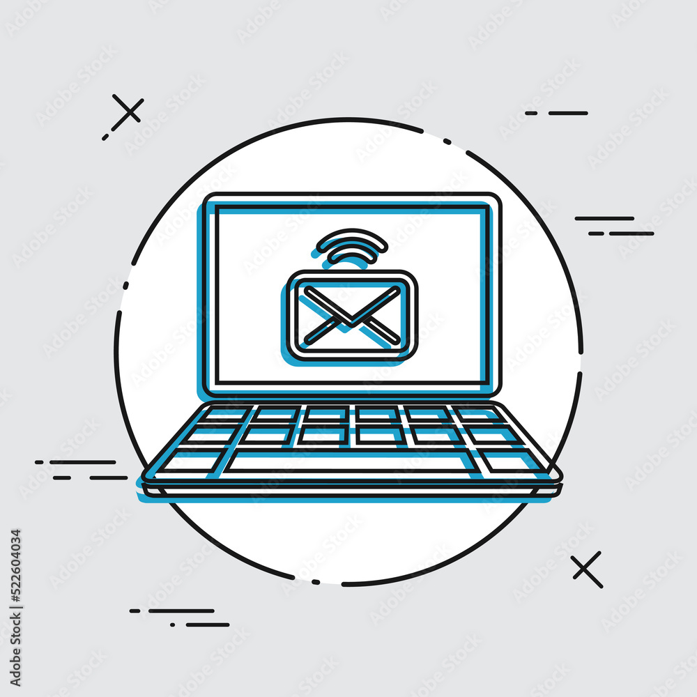 Poster mail box application - vector flat icon