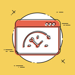 Full time technical assistance - Vector flat icon