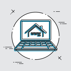 Real estate agency online - Vector web icon
