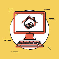 Real estate investment - Vector flat icon