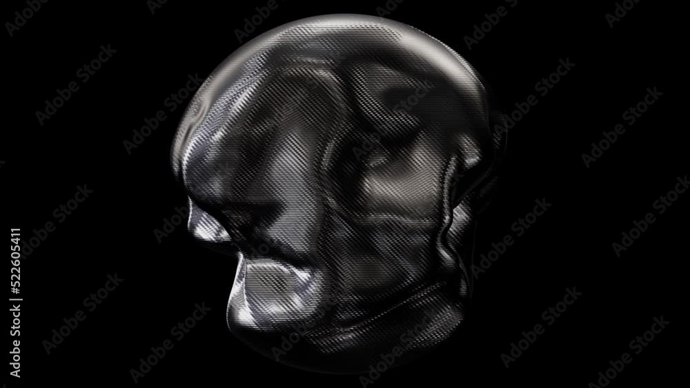 Aufkleber realistic looping 3d animation of the abstract morphing carbon fiber sphere rendered in uhd with alp