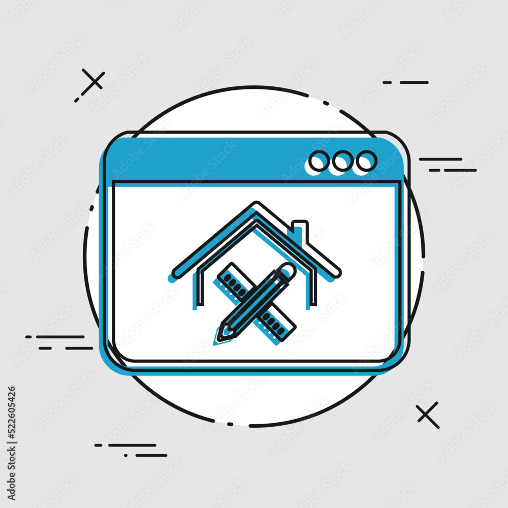 Poster home design - vector icon for computer website or application