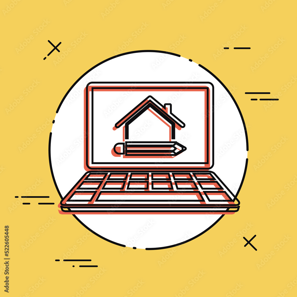 Poster house design - vector icon for computer website or application