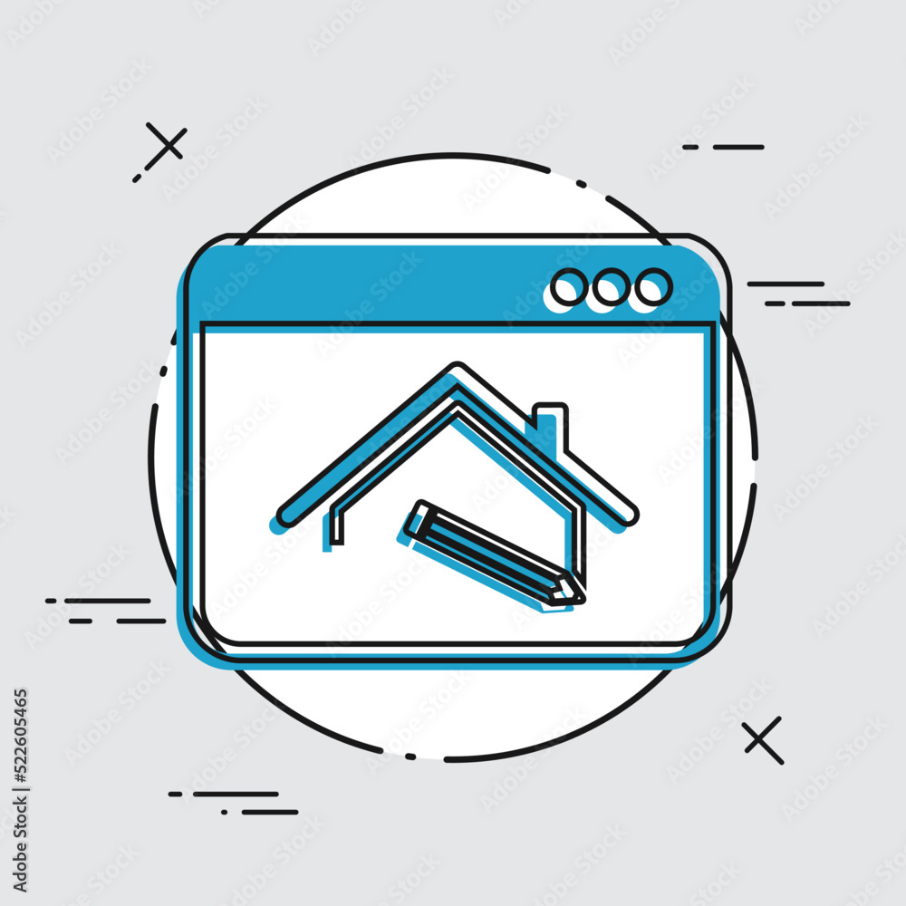 Poster home design - vector icon for computer website or application