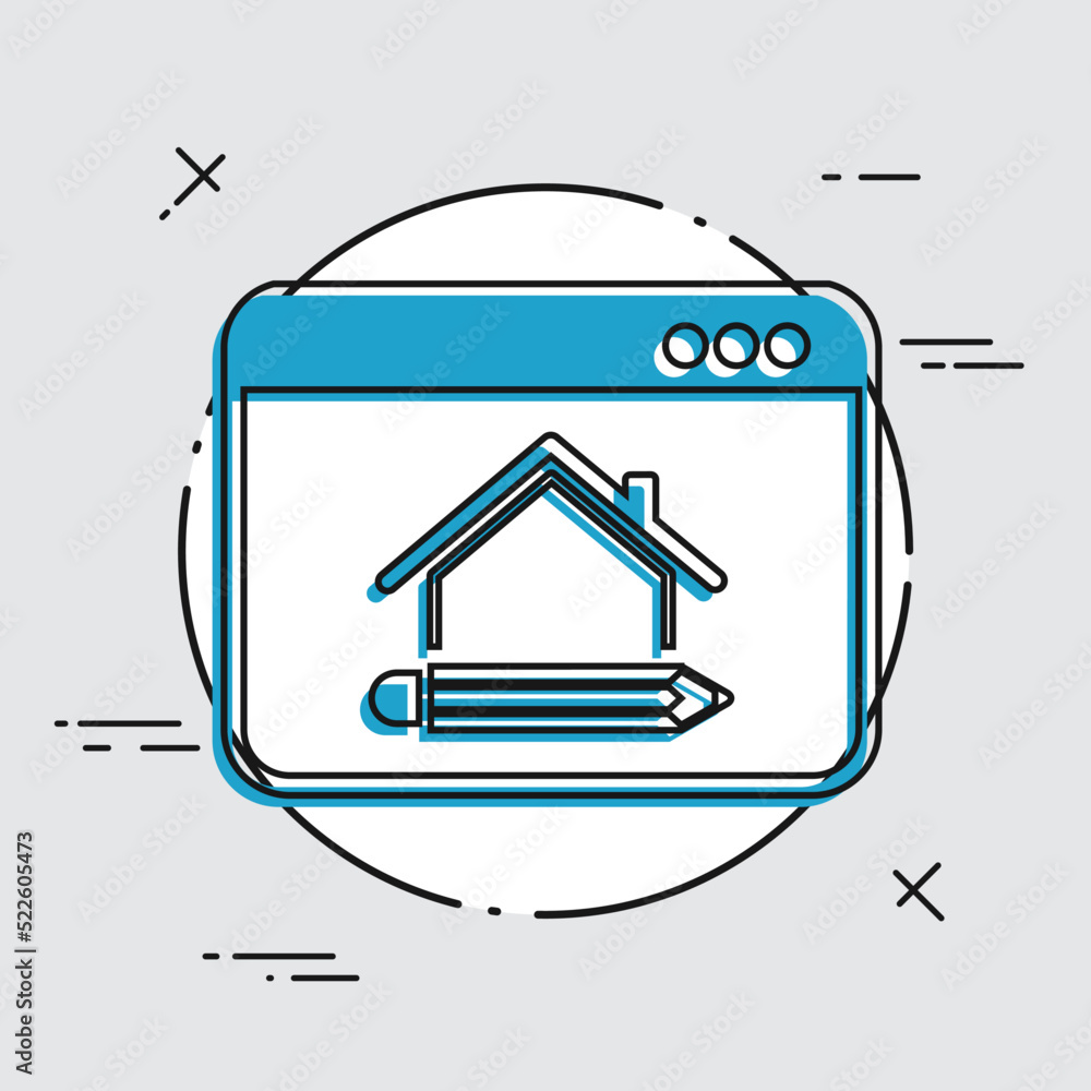 Poster house design - vector icon for computer website or application