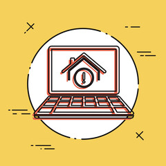 House alert web system - Vector icon of computer application