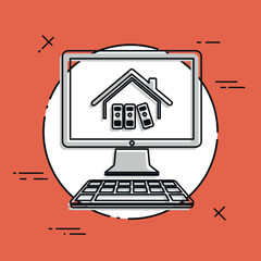 Library or school concept - Vector icon for computer website or application