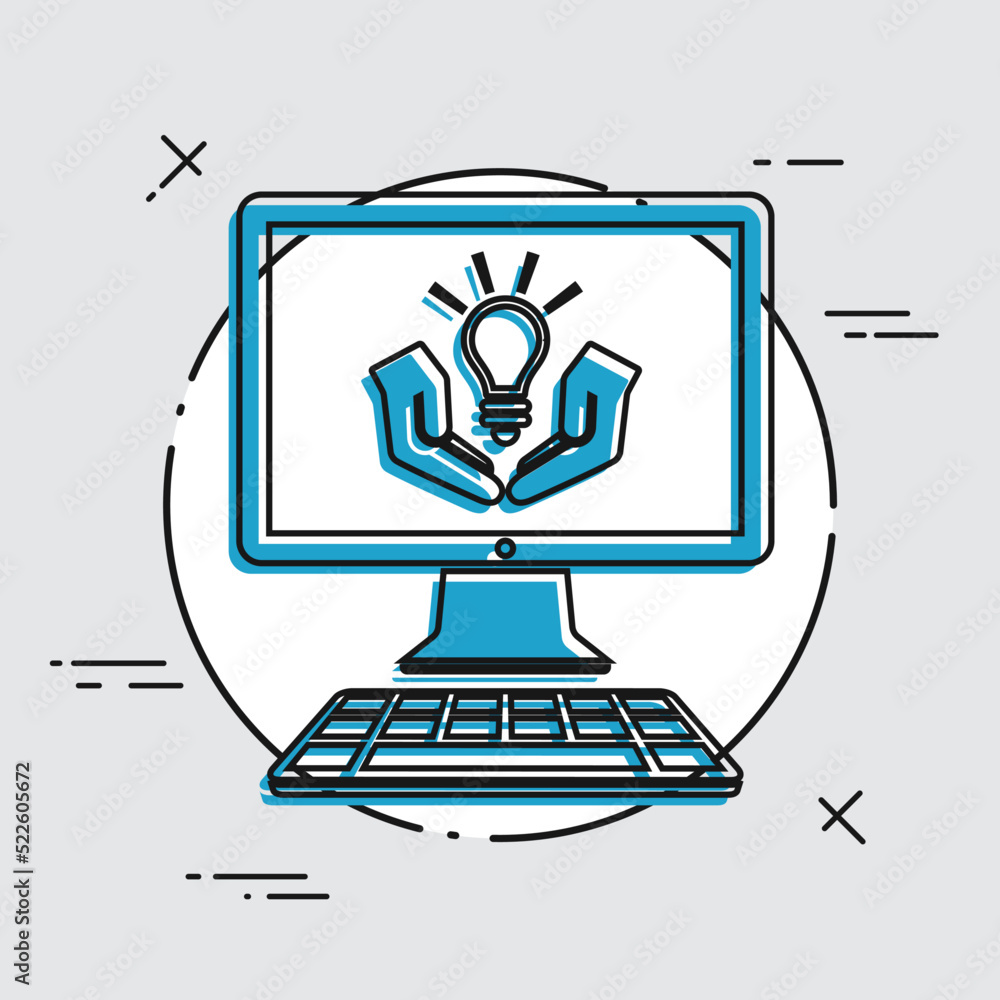Poster innovative process - vector icon for computer website or application