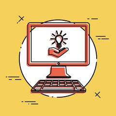 Light bulb - Innovative idea - Vector icon for computer website or application