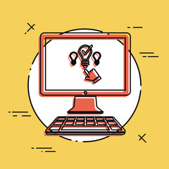 Pick the better idea - Vector icon for computer website or application