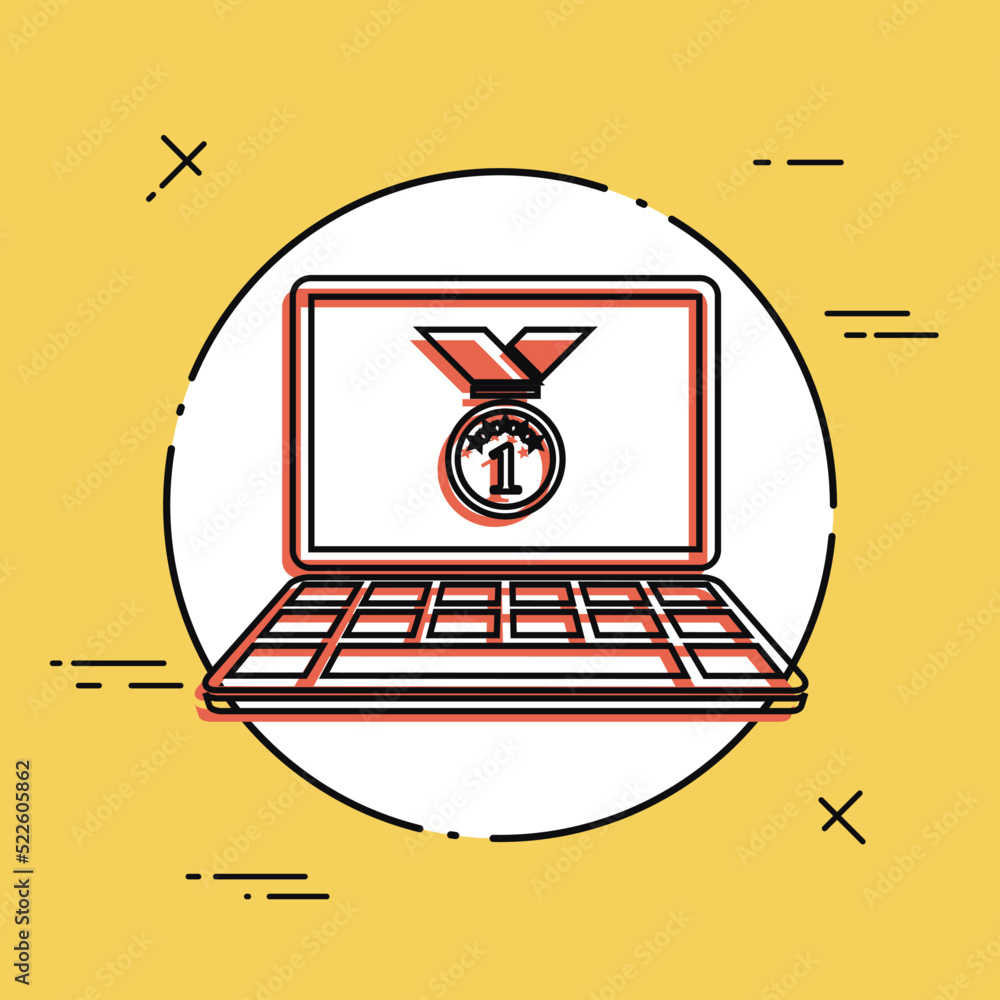 Poster medal prize - vector icon for computer website or application