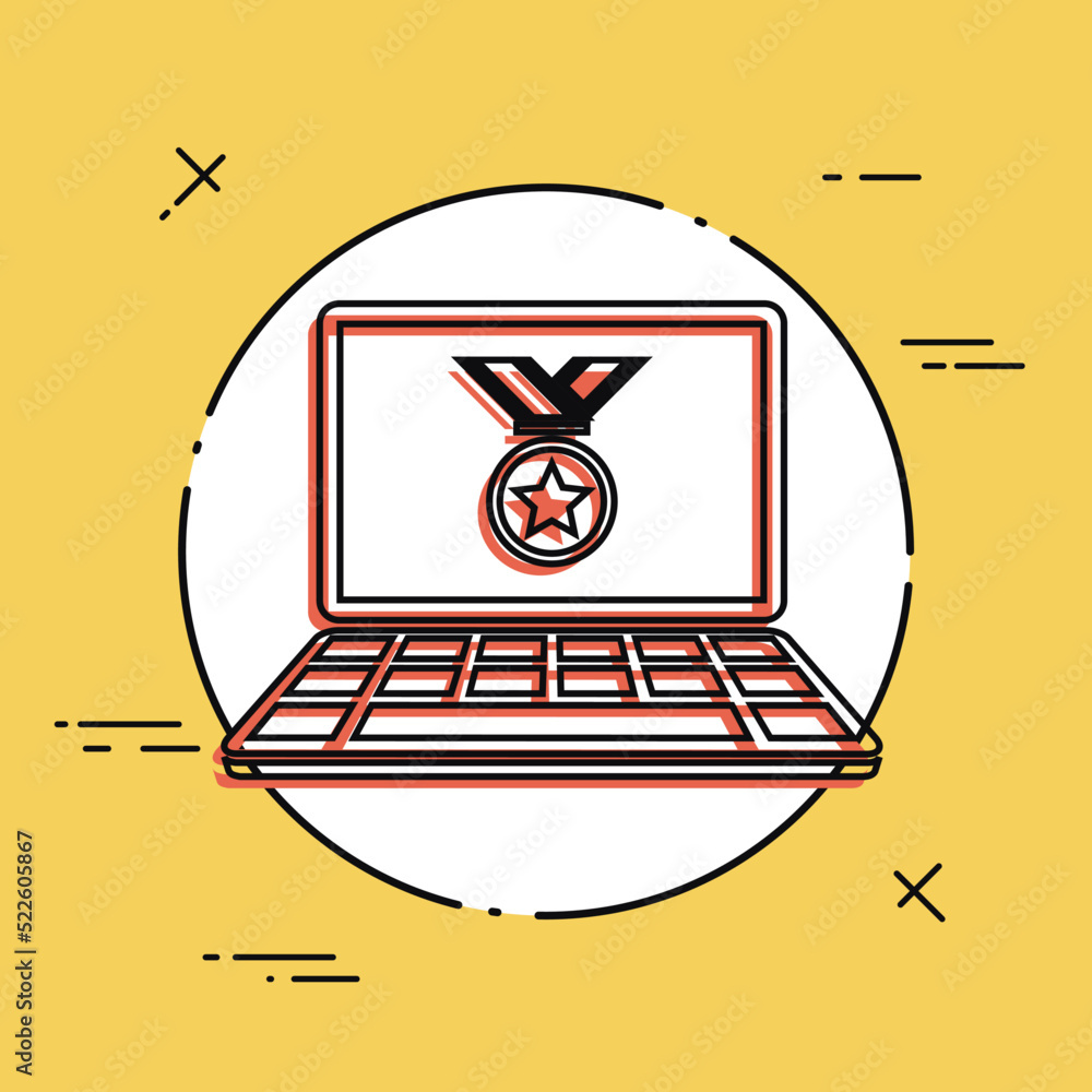 Poster medal prize - vector icon for computer website or application