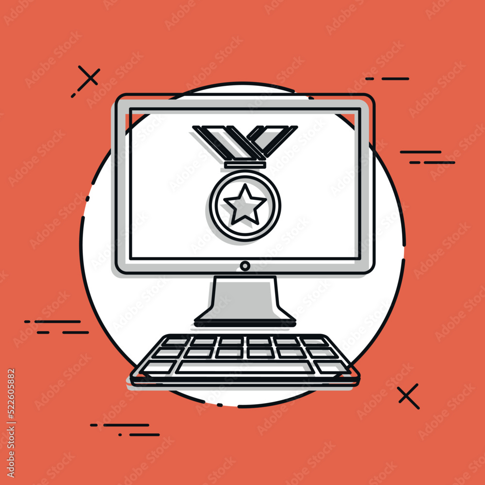 Poster medal prize - vector icon for computer website or application