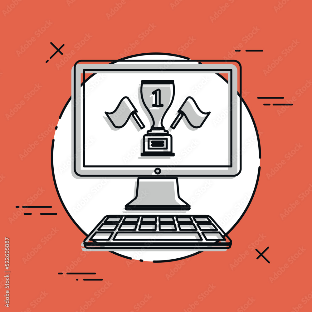 Aufkleber winner cup page - vector icon for computer website or application