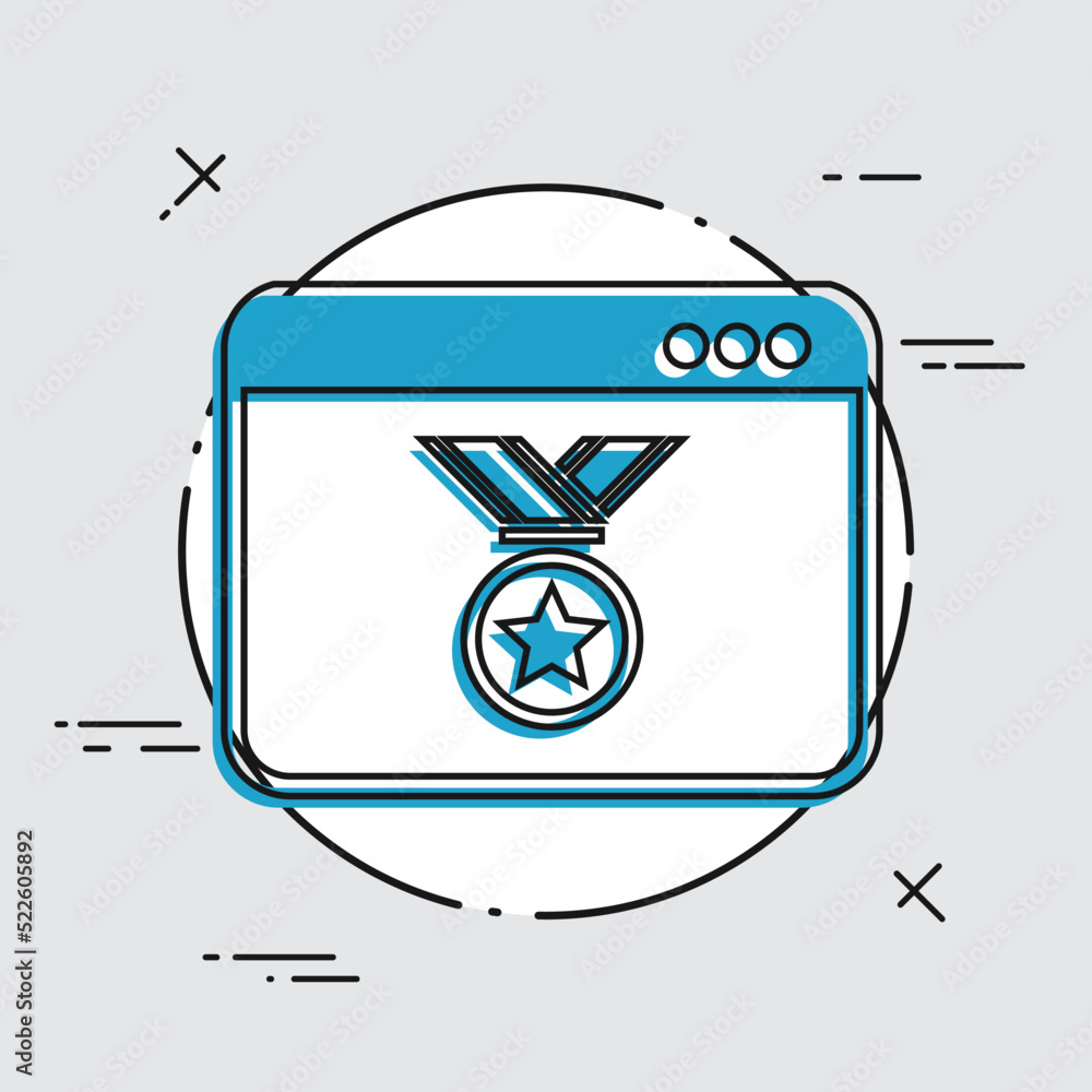 Poster medal prize - vector icon for computer website or application