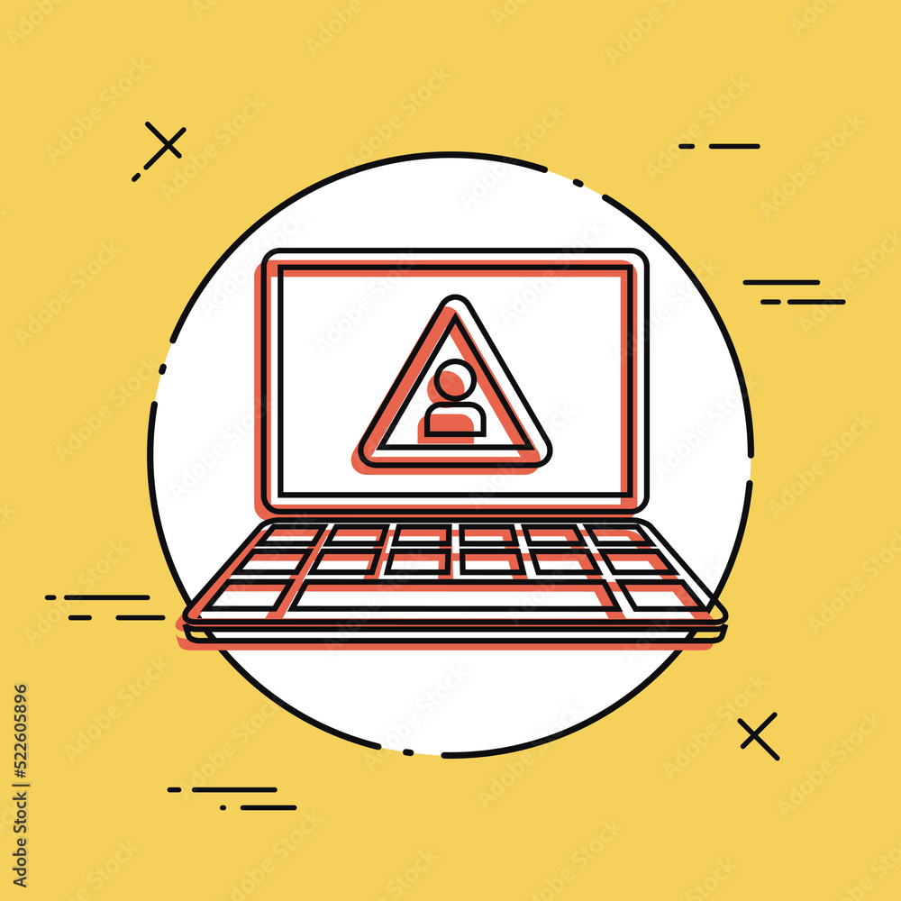 Poster privacy alert - vector icon for computer website or application
