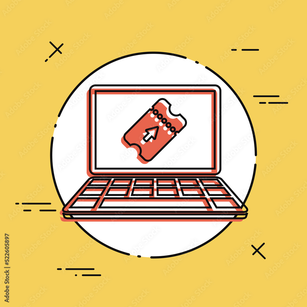 Poster online booking - vector icon for computer website or application