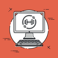 Gym workout page - Vector icon for computer website or application