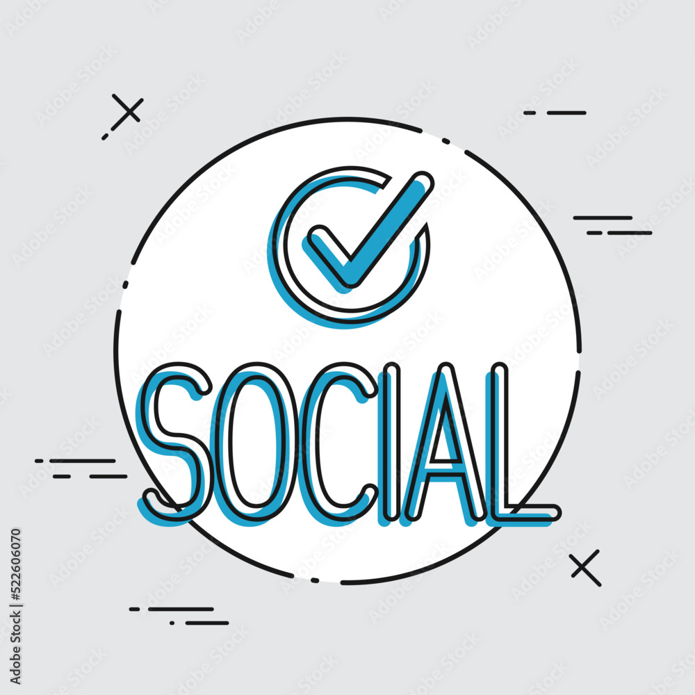 Poster social - vector icon for computer website or application