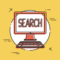 Digital search - Vector icon for computer website or application