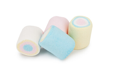 Marshmallows of different colors isolated