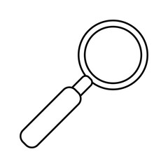 Magnifying glass line icon. Vector illustration isolated on white background